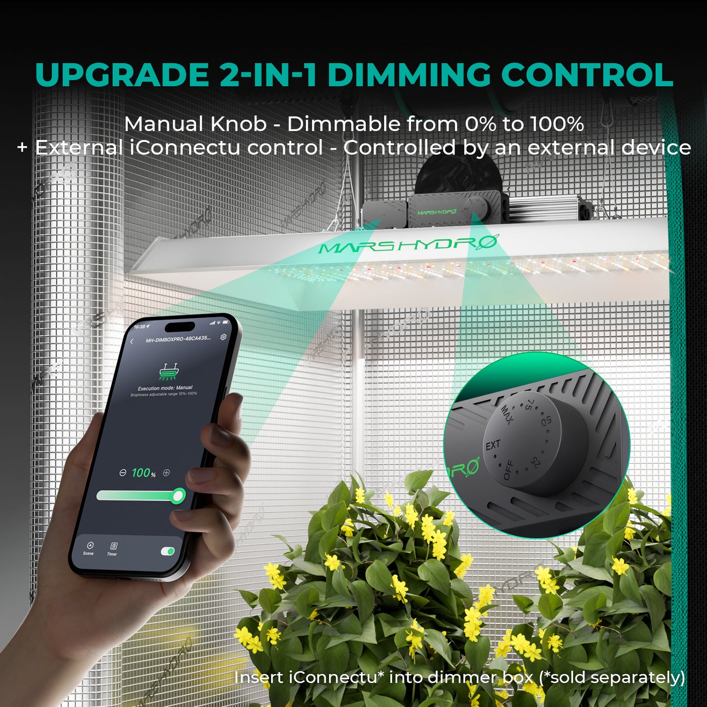 Mars Hydro TSW 2000 Vollspektrum 300W LED Pflanzenlampe für den Innenbereich, Veg Bloom